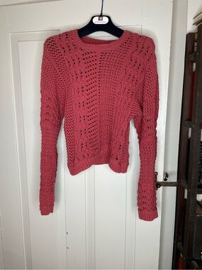 Cropped cotton sweater
